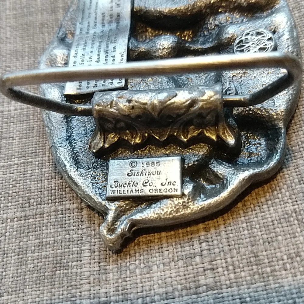 Vintage Square Dancing Siskiyou Buckle Co. Metal Belt Buckle Banjo Fiddle